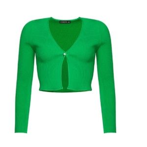 Zara Green Open Ribbed Cardigan